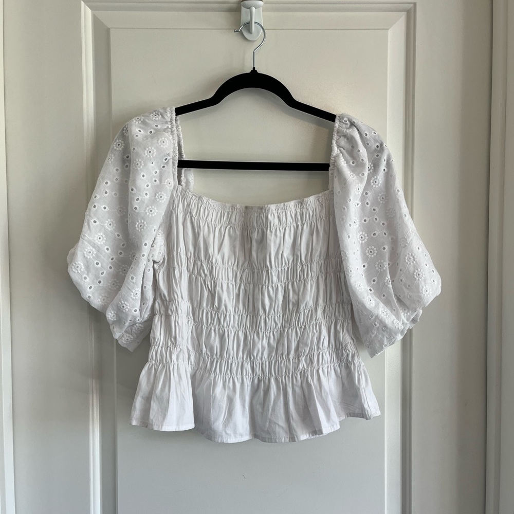 Mexx cotton eyelet sleeve blouse size xl